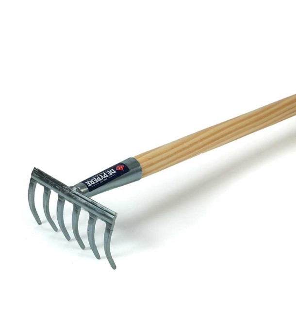 Râteau zingué 6 dents avec manche