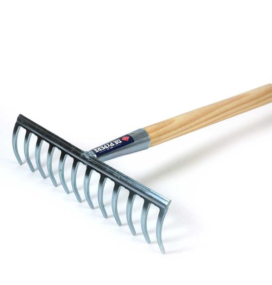 Râteau acier zingué 12 dents avec manche