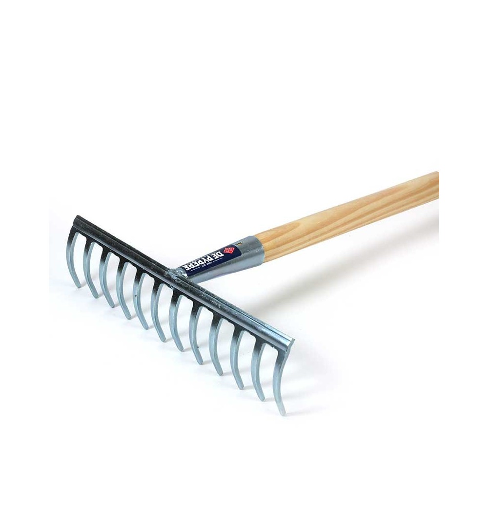 Râteau acier zingué 12 dents avec manche