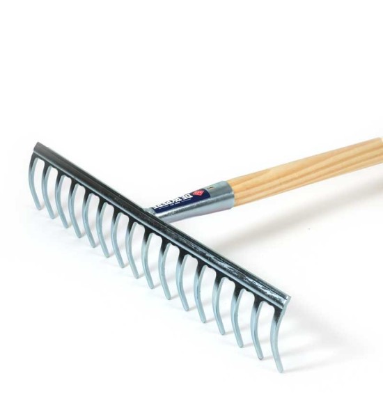 Râteau acier zingué 16 dents avec manche